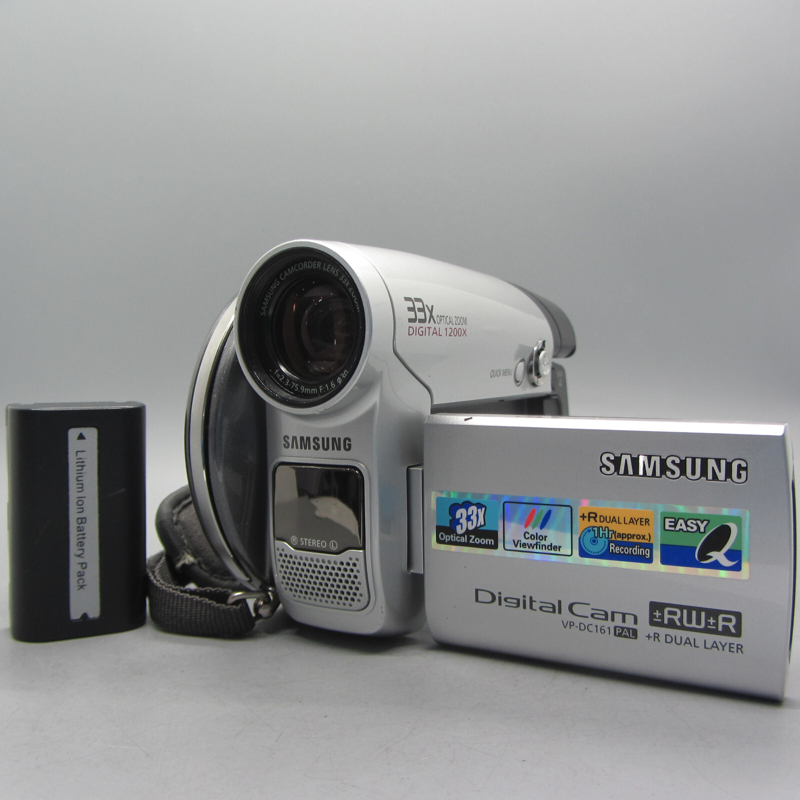 Samsung VP-DC161 Handheld DVD-RW Camcorder Silver Tested