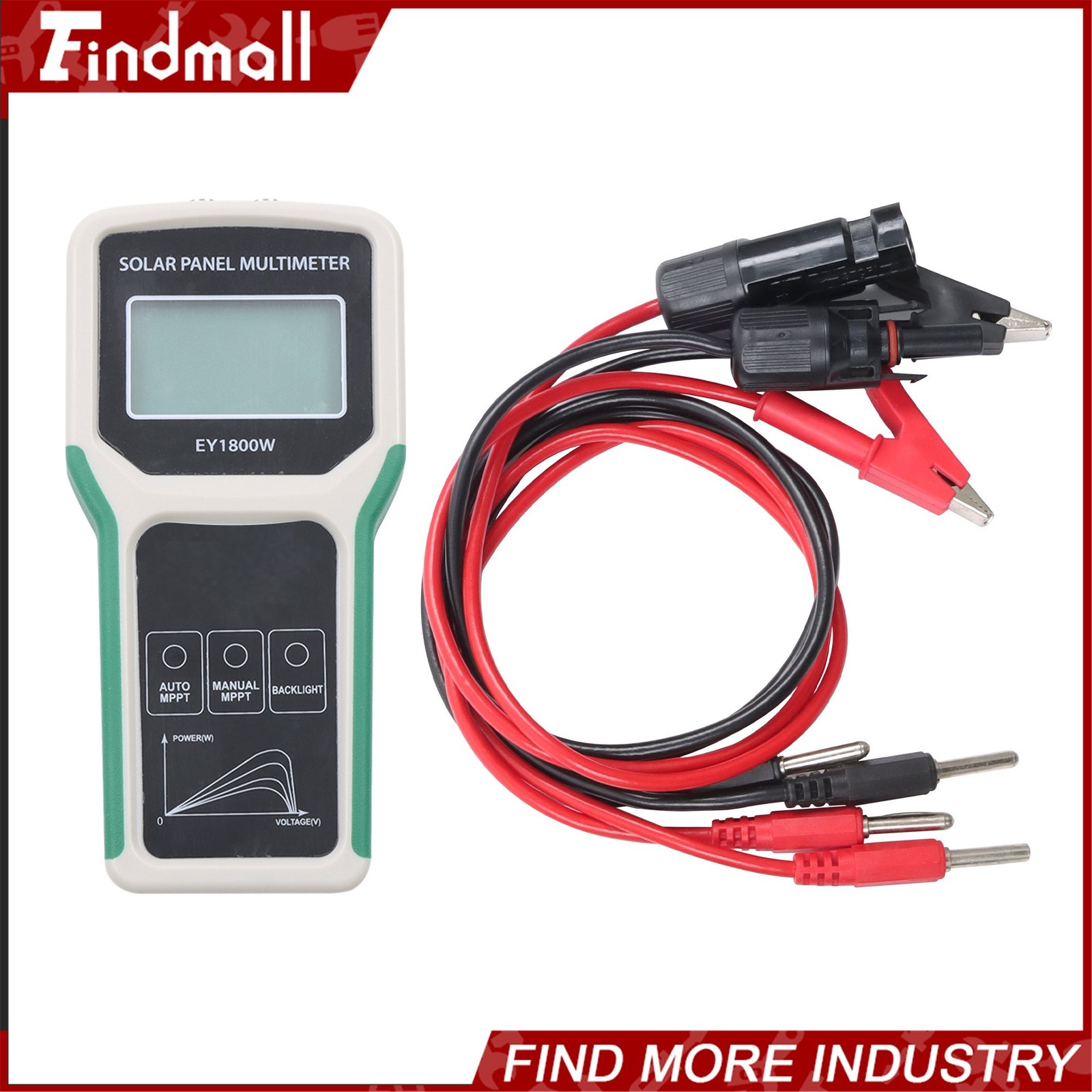 Findmall 1800W Solar Panel Tester MPPT, Measure Power Output & Voltage Fast