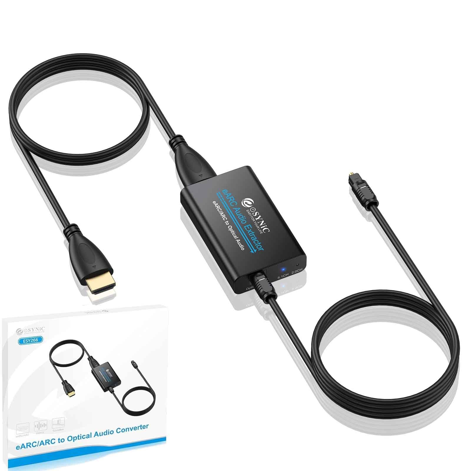 Professional eARC Audio Extractor192KHz ARC to Optical Adapterfor HDTV ARC/eA...