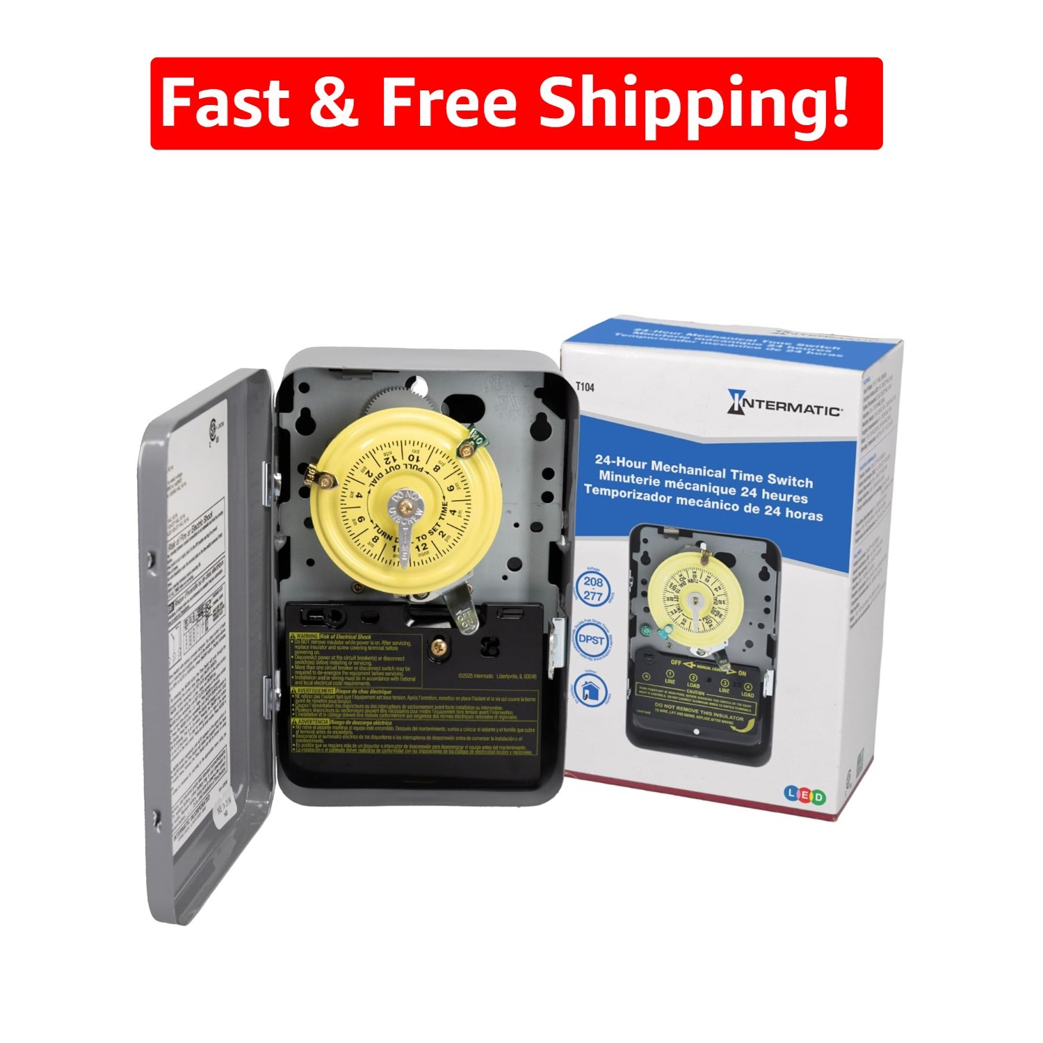 Compact T104 Mechanical Timer Switch for Efficient Lighting & Pump Management