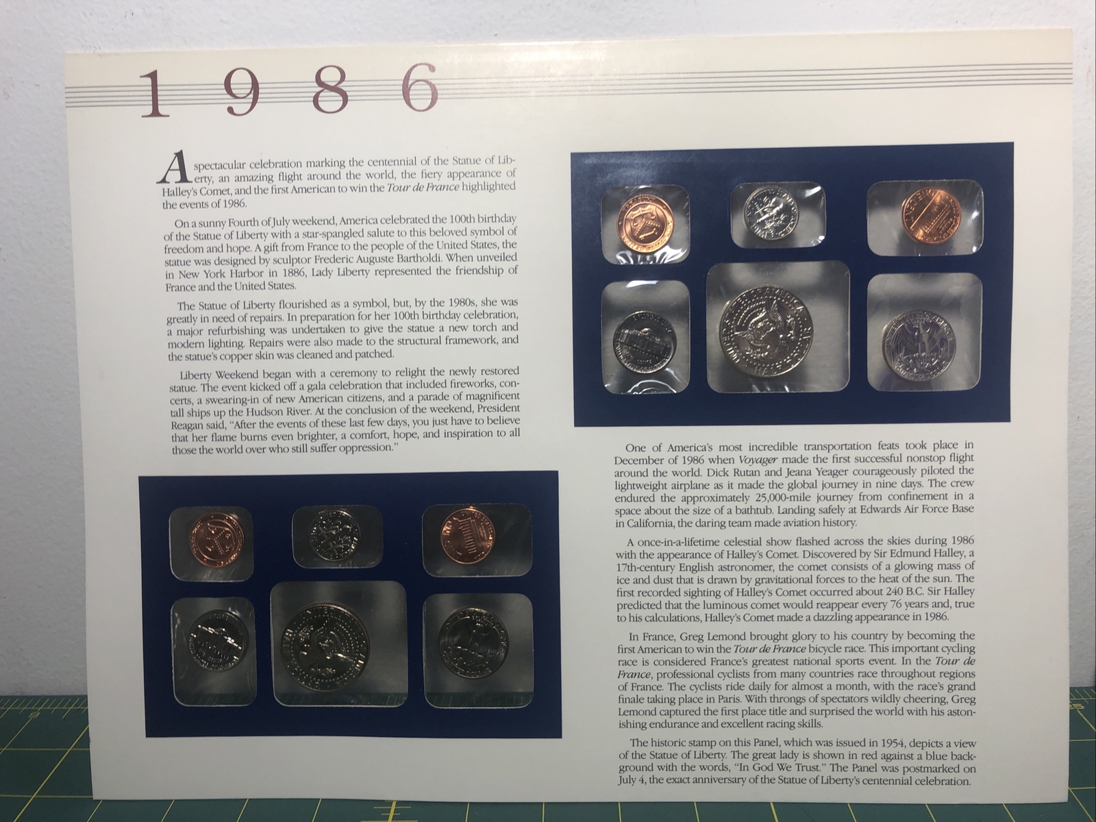 1986 Postal Commemorative Society Panel Uncirculated P&D Mint Sets +U.S. Stamps