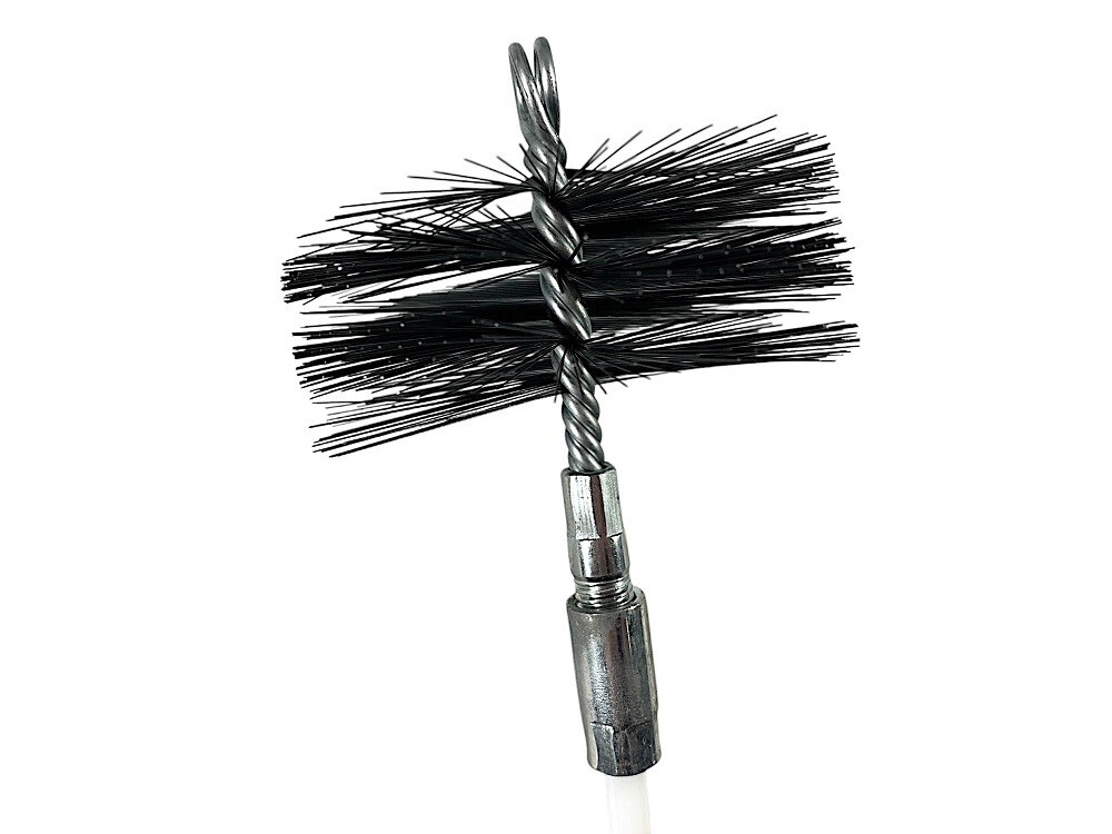 Pellet & Corn Stove 4" Metal Bristle Brush, Flue Pipe Chimney Vent Cleaning