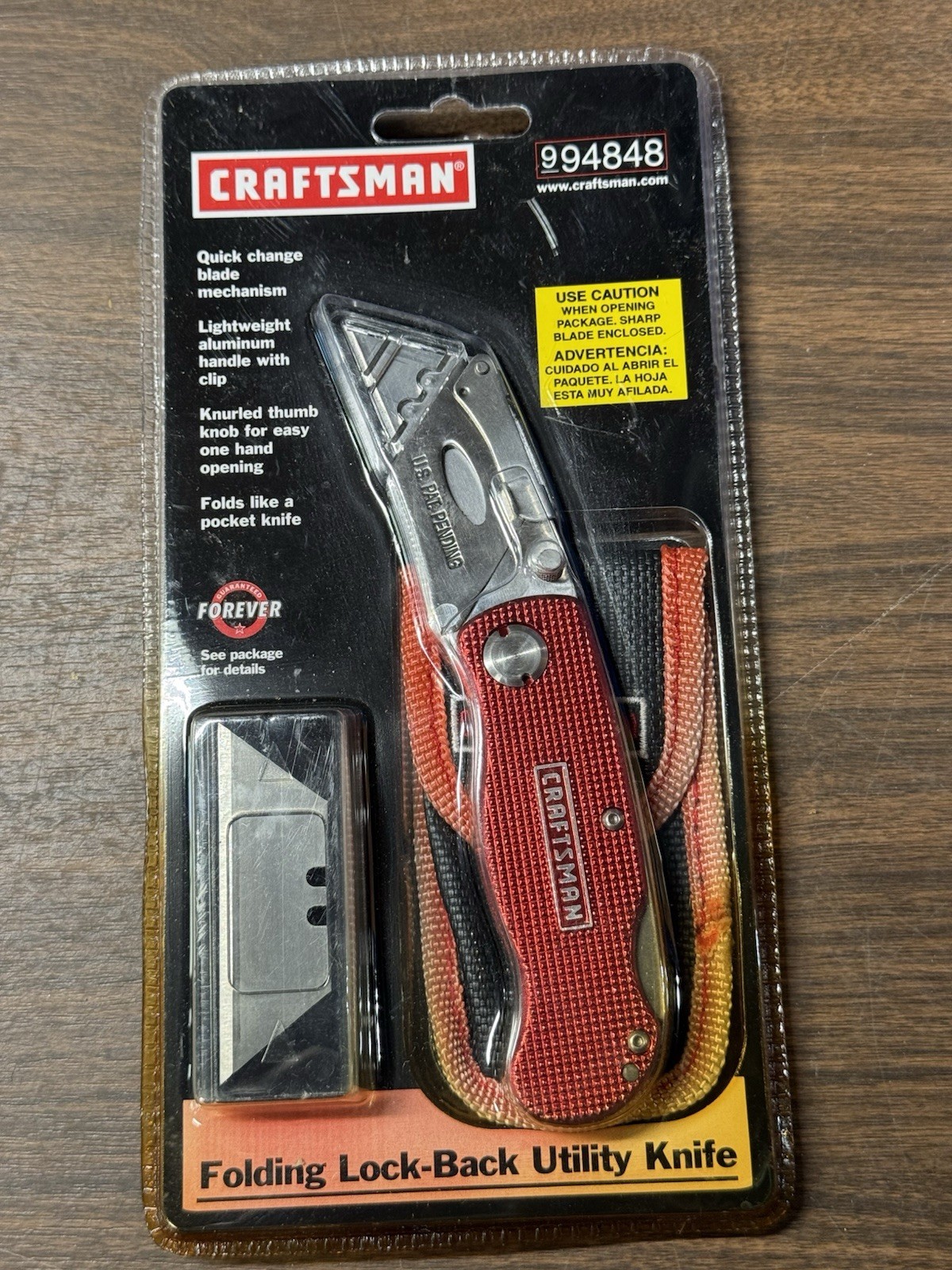 SEARS Craftsman  Folding Lock Back Utility Knife w/sheath 94848   NOS.  Read