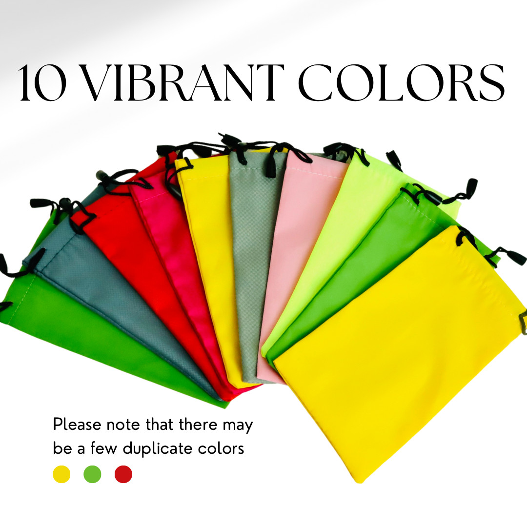 10-Pack Drawstring Sunglasses Microfiber Waterproof Cloth Soft Case Storage Bag