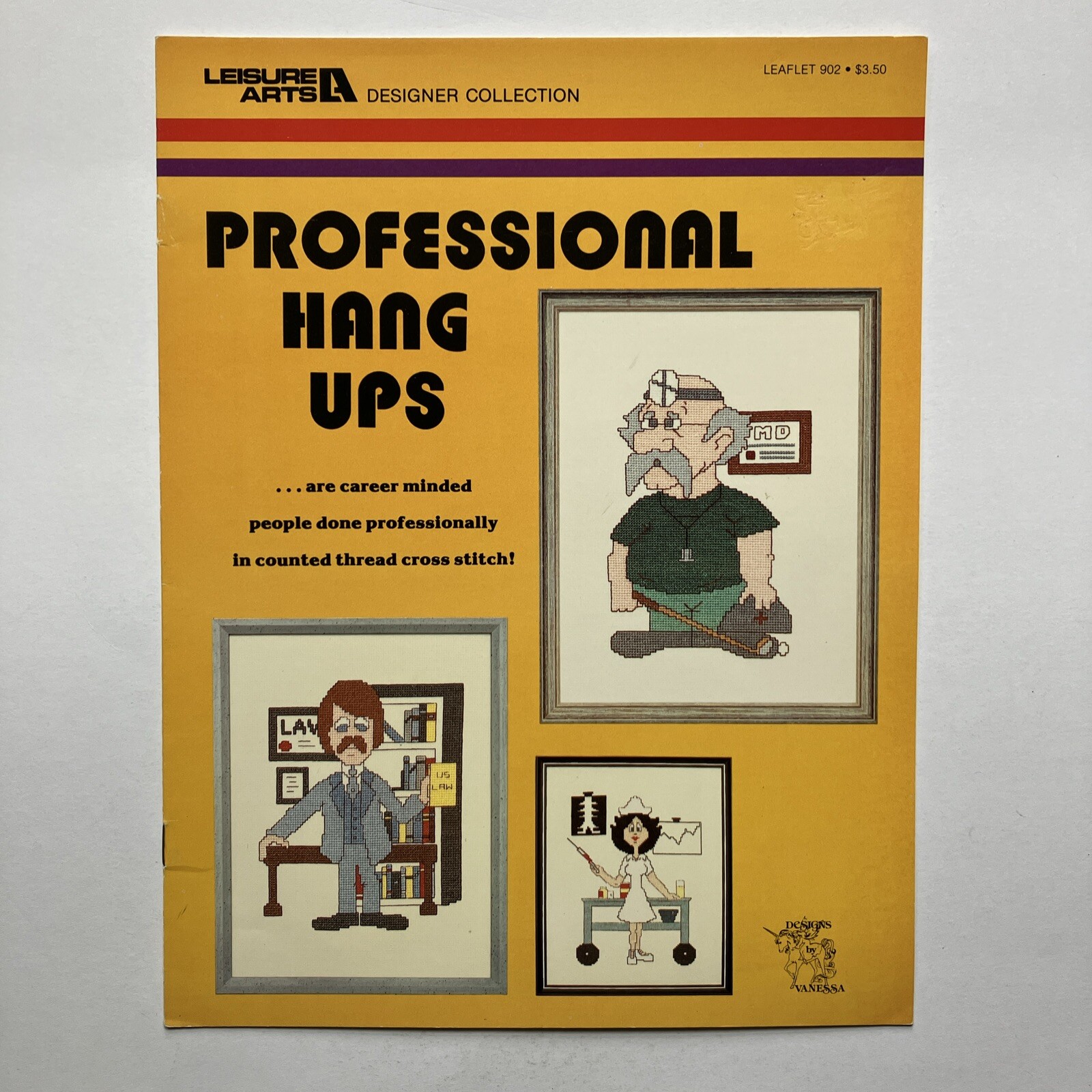 Leisure Arts Leaflet #902 Professional Hang Ups Counted Cross Stitch Pattern