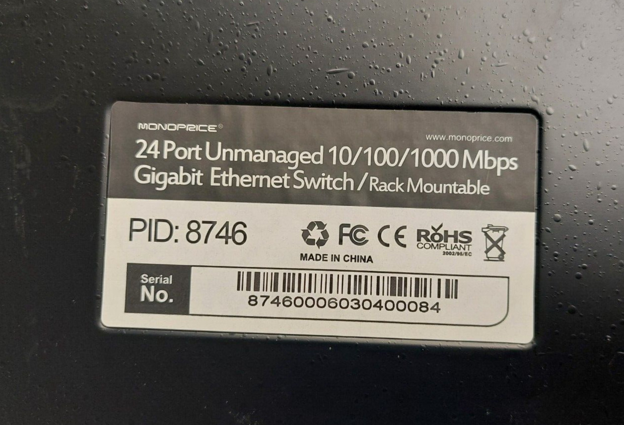 Monoprice 24 port Unmanaged Gigabit Ethernet Switch