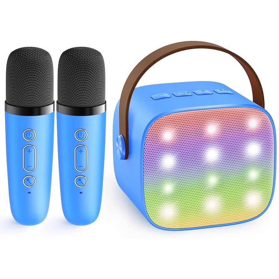 YLL Portable Karaoke Machine Speaker with 2 Wireless Microphones Rechargeable