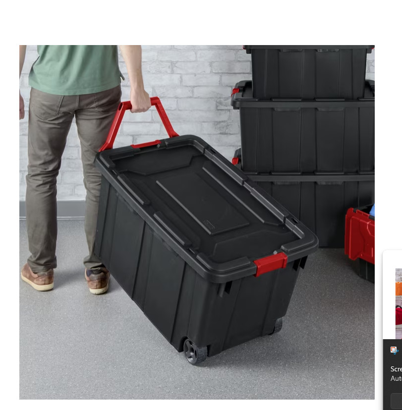 Sterilite Extra-Large Wheeled Industrial Storage Bin, 40 Gallon Durable Plastic