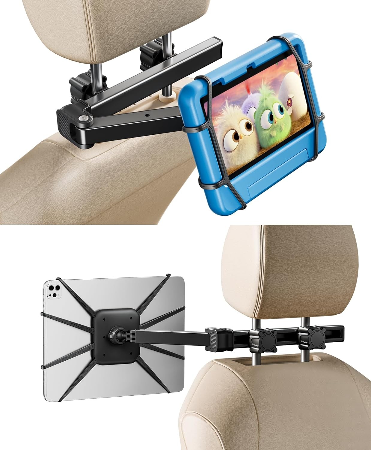 Tablet Holder for Car - [3 in 1 Adjustable Extension Arm] Upgraded iPad Holder f