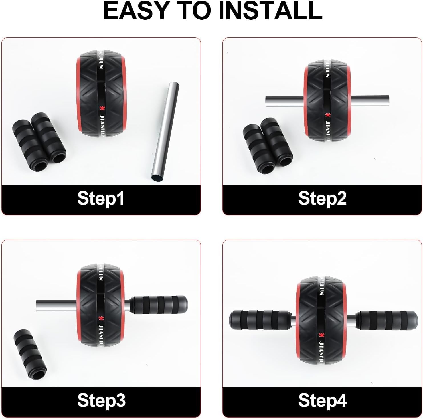 Ab Roller Wheel with Knee Pad for Core Strength Training and Abs Workout