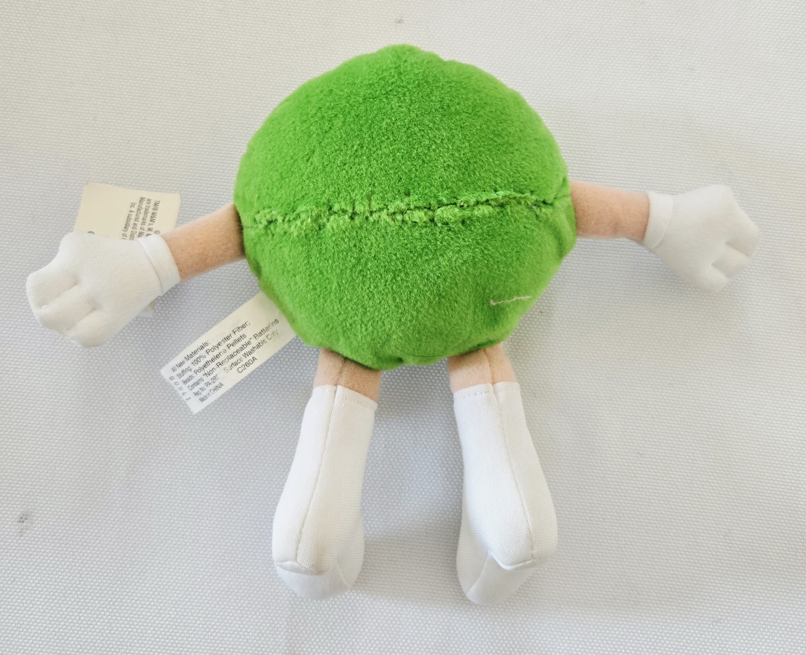 M&M's Green Talking Plush Collectibles, 7", 2003, Barely Audible Sound