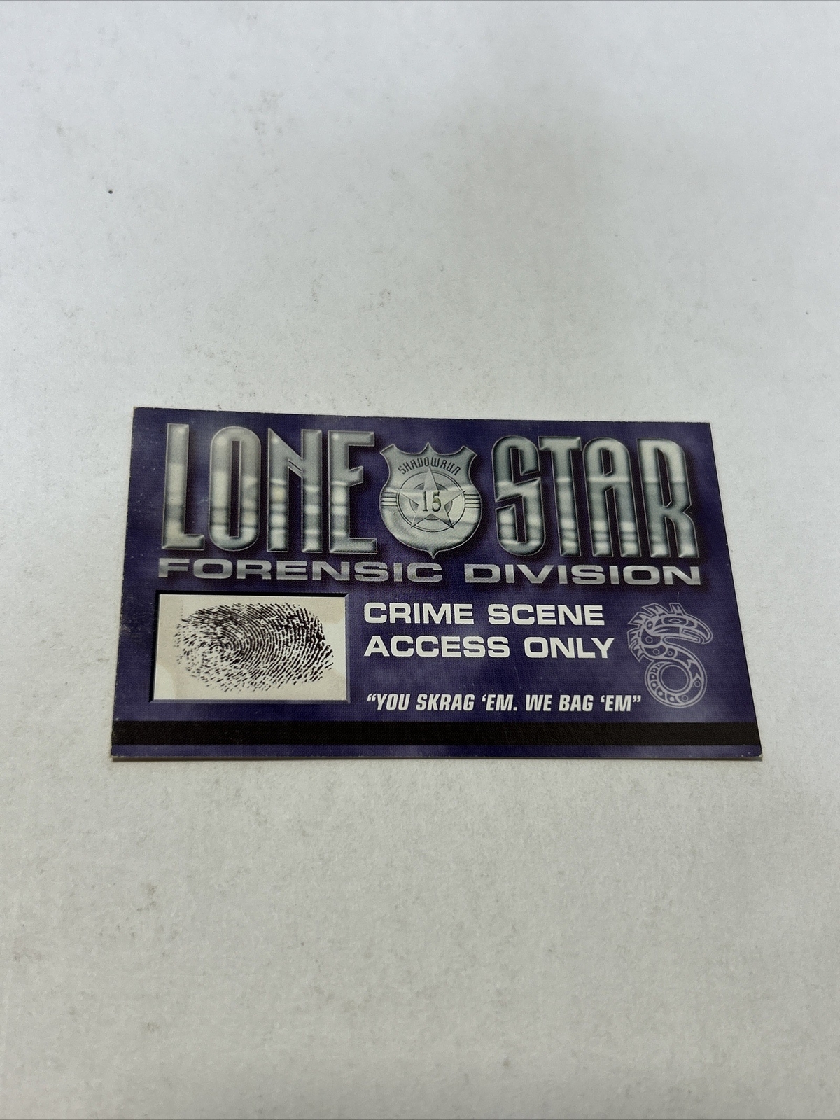 FASA Lone Star Forensic Division Crime Scene Access Only ID Card J2