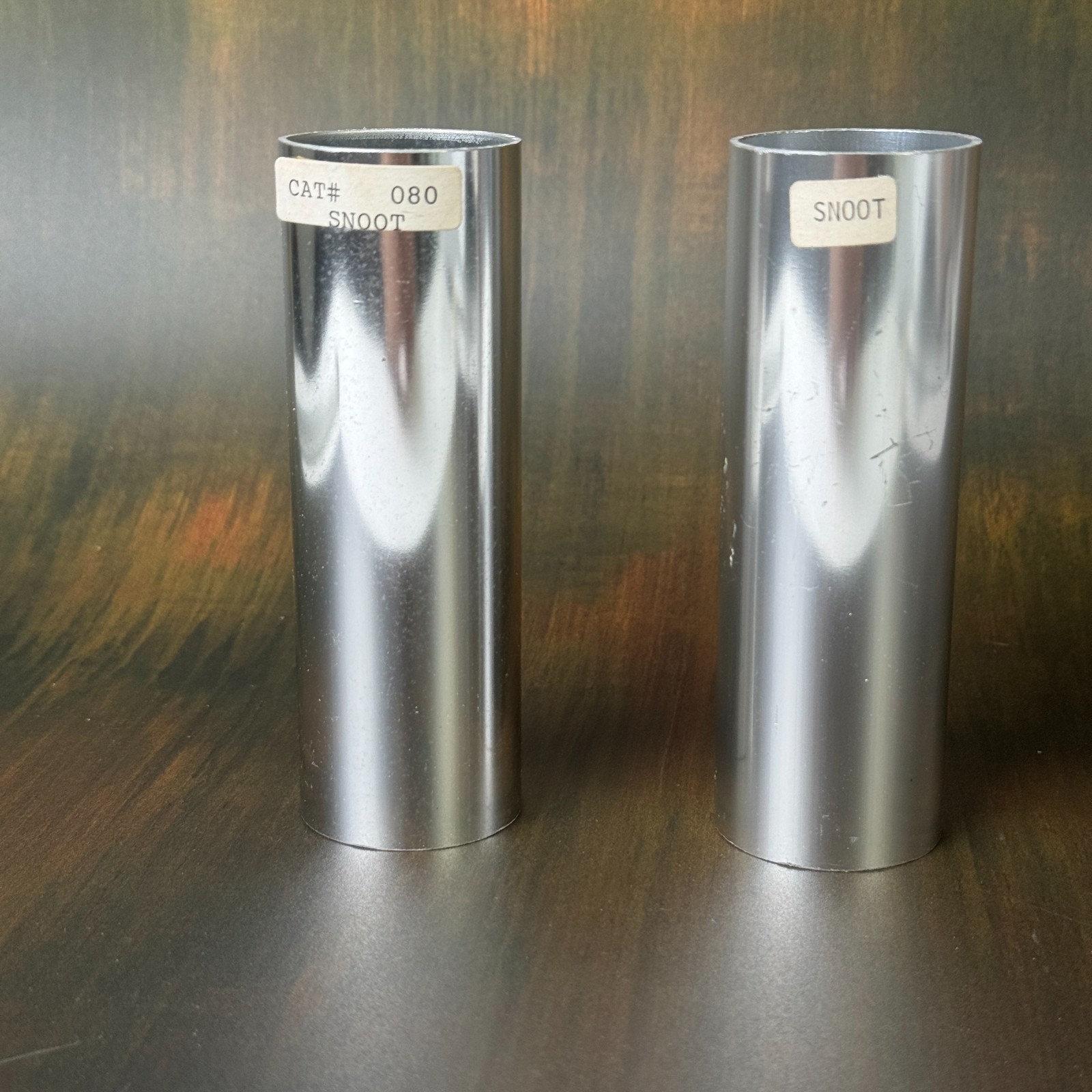 Lumedyne / Quantum Q+X flash - model #080 chrome metal snoots (lot of 2) ++ NICE