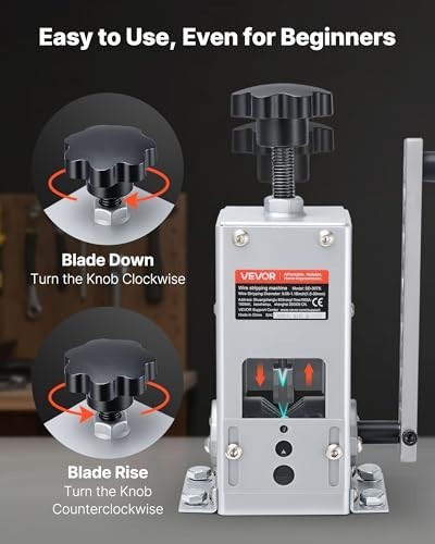 Manual Wire Stripper Machine Copper Cable 0.06-1.18in Hand Crank Drill Powered