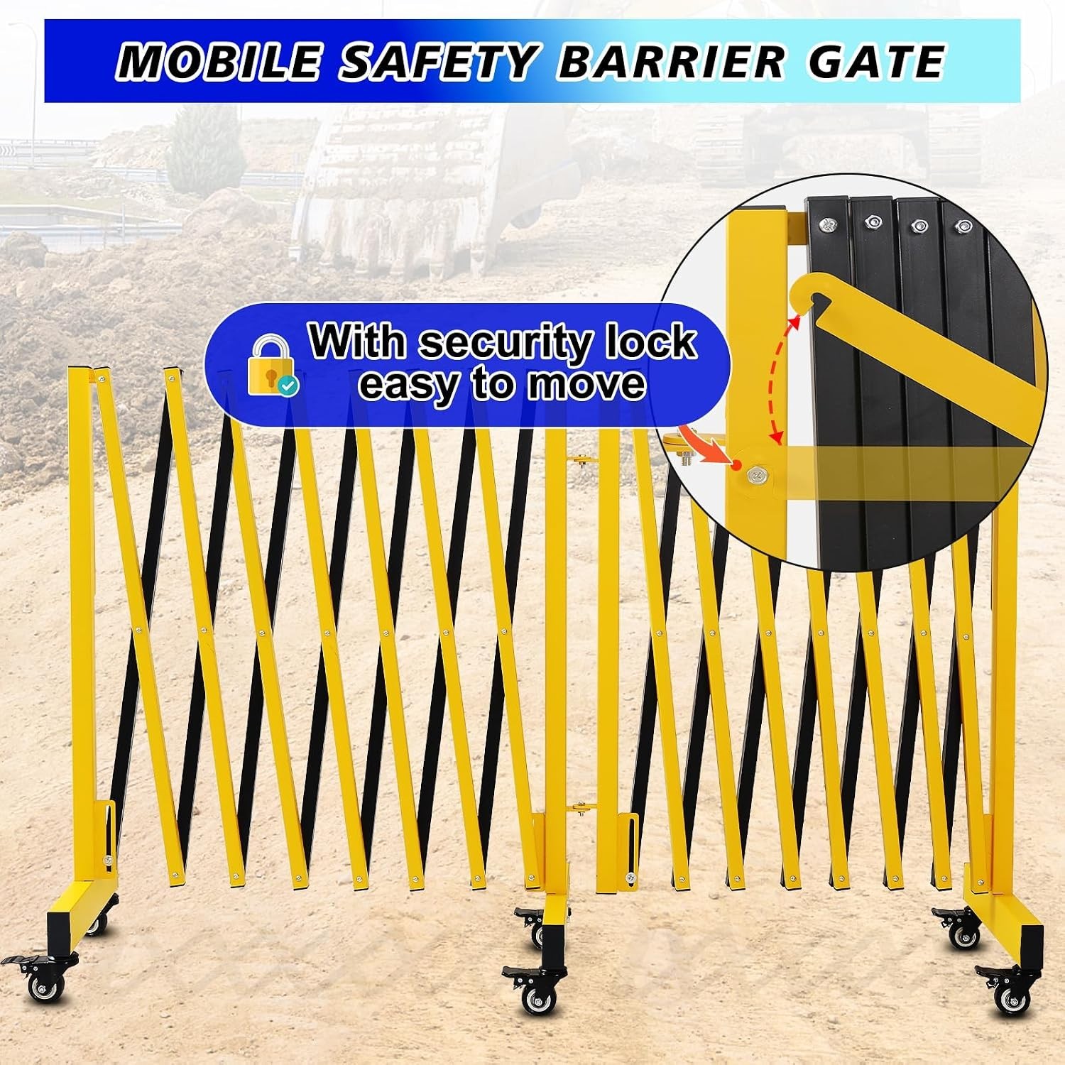 Adjustable 16.8FT Expandable Barricade - Perfect for Construction and Events