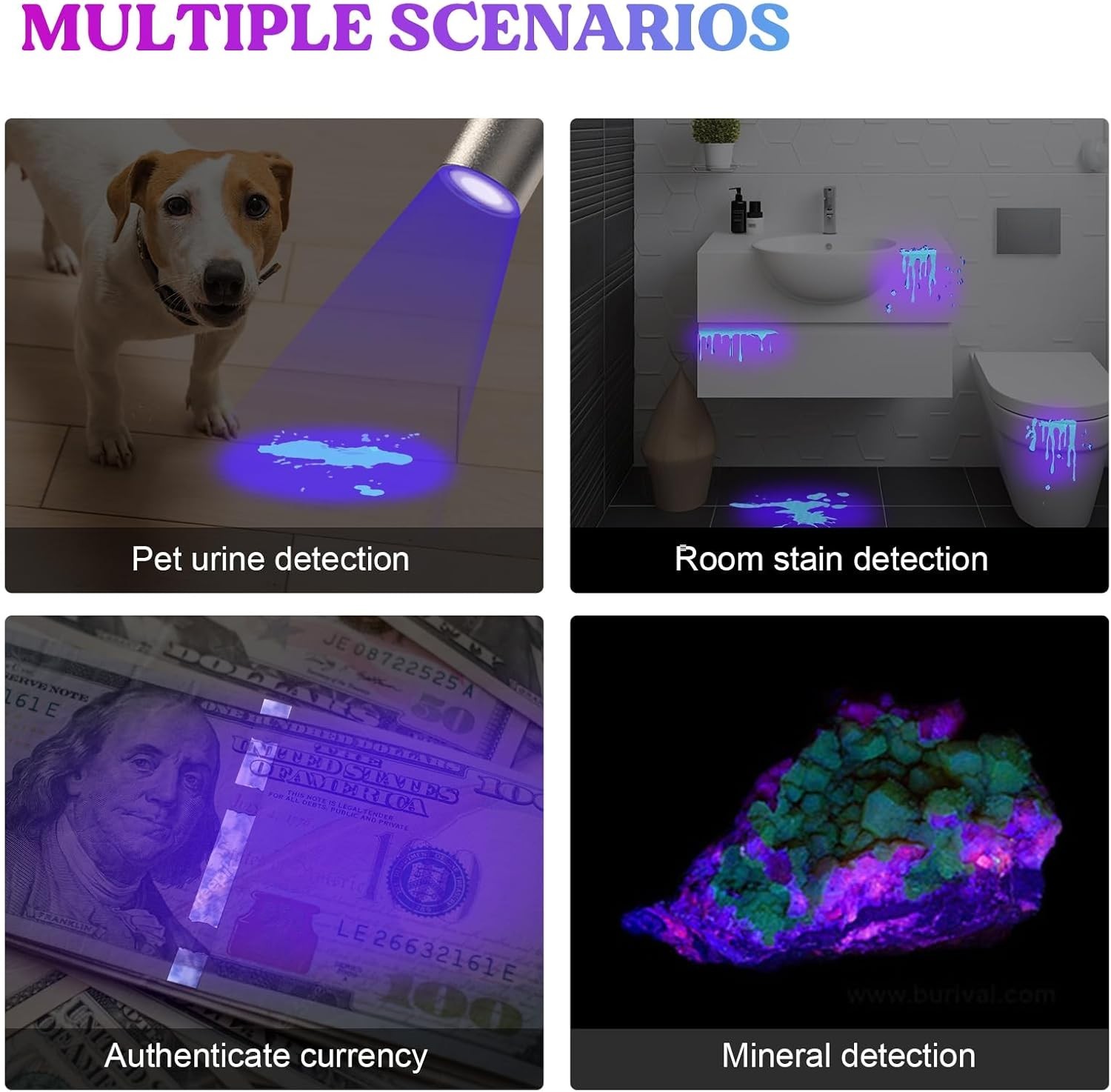 Compact UV Flashlight: Fast Curing & Stain Detection - 365nm Waterproof Lamp