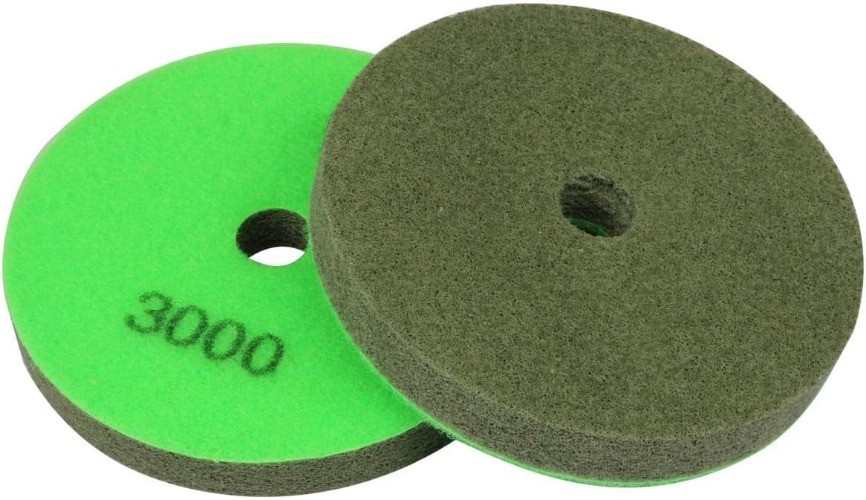 4" Diamond Sponge Fiber Polishing Pad 3000 Grit - Polish Size: Grit-3000#-2Pcs