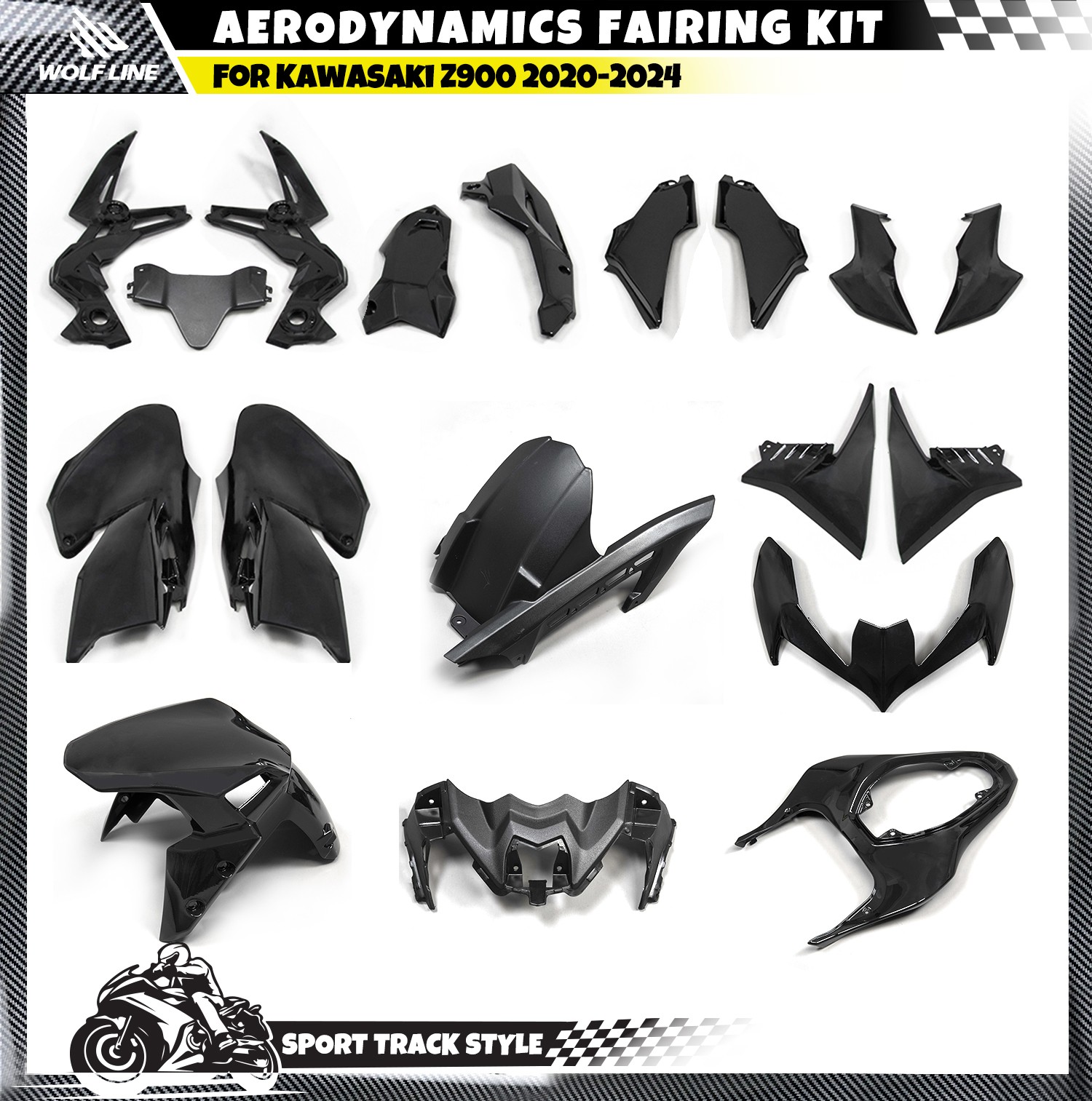 WOLFLINE Bodywork Fairing Kit For Kawasaki Z900 SE 2020-2024 Special Offer!!!