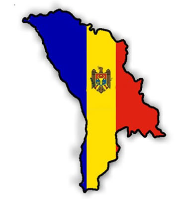 Car sticker, sticker "MOLDOVA" (11 x 8 cm) contour cut