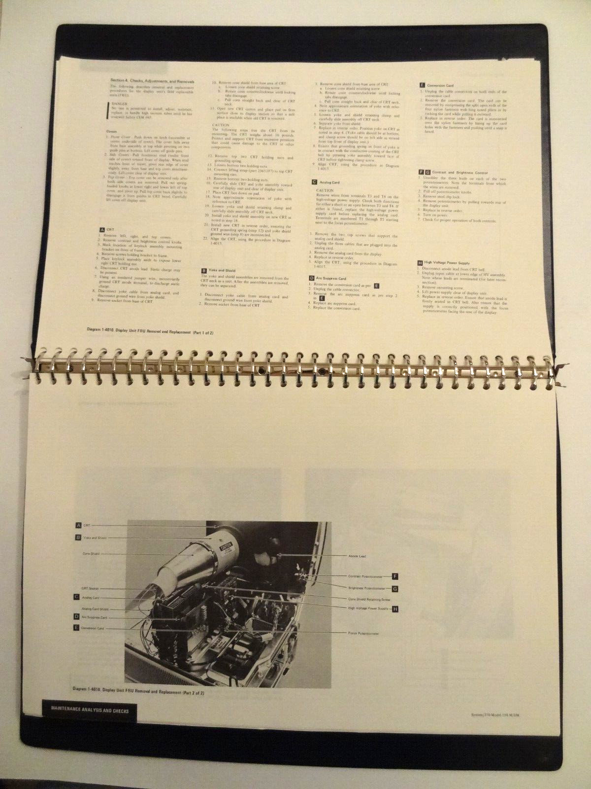 2-Vol Set IBM Field Engineering System/370 Model 158 Maintenance/Diagram Manuals