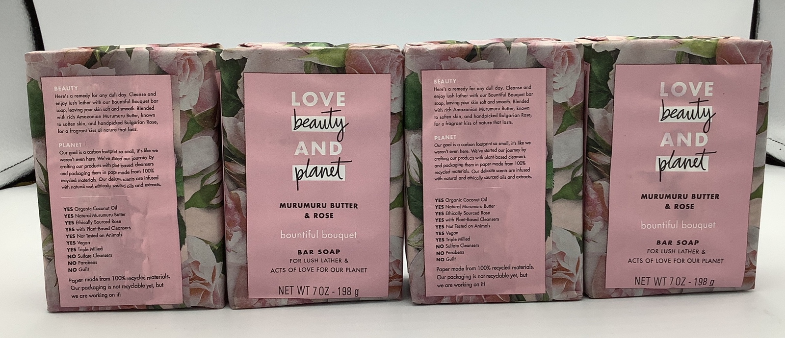 Lot Of 12 Love Beauty and Planet Bountiful Bouquet Murumuru Butter Rose Bar Soap