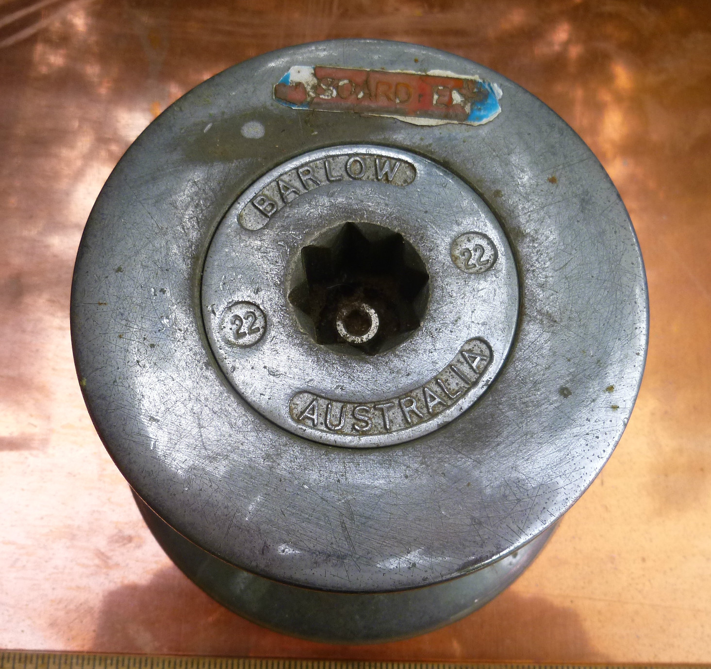 Vintage Barlow Sailboat Winch 22 Chrome Bronze Single Speed Australia Heavy Boat