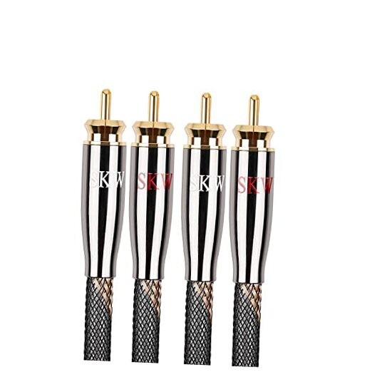 Audiophile Series RCA Cable, 2RCA Male to 2RCA Male Hi-Fi 1.6ft (0.5m) Black