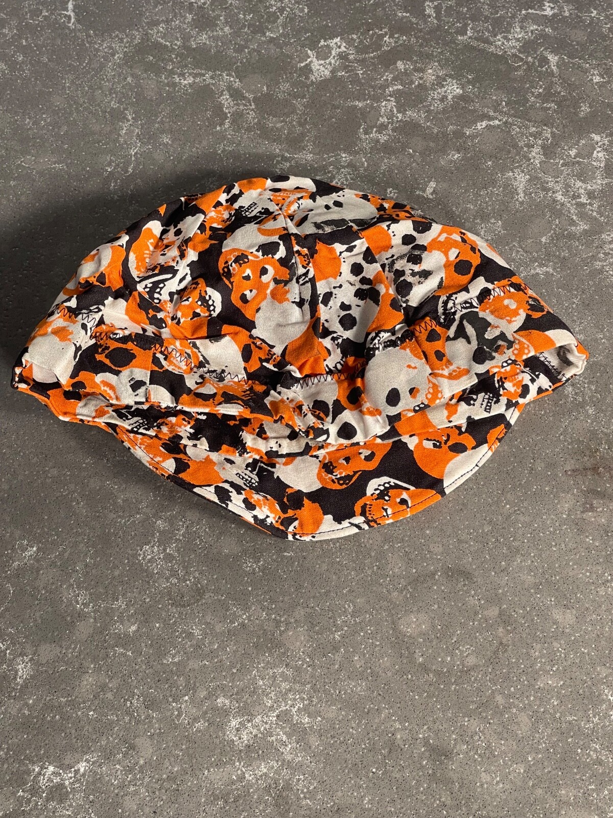 Funk Stitch Orange Skulls Cycling Cap Size Medium Hat NEW