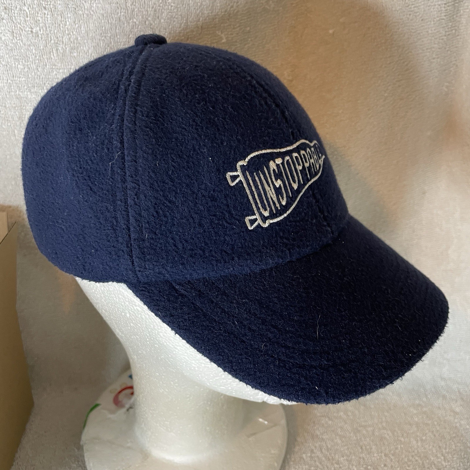 Old Navy Blue Unstoppable Adjustable Buckle Hat Baseball Cap Flag Lucky