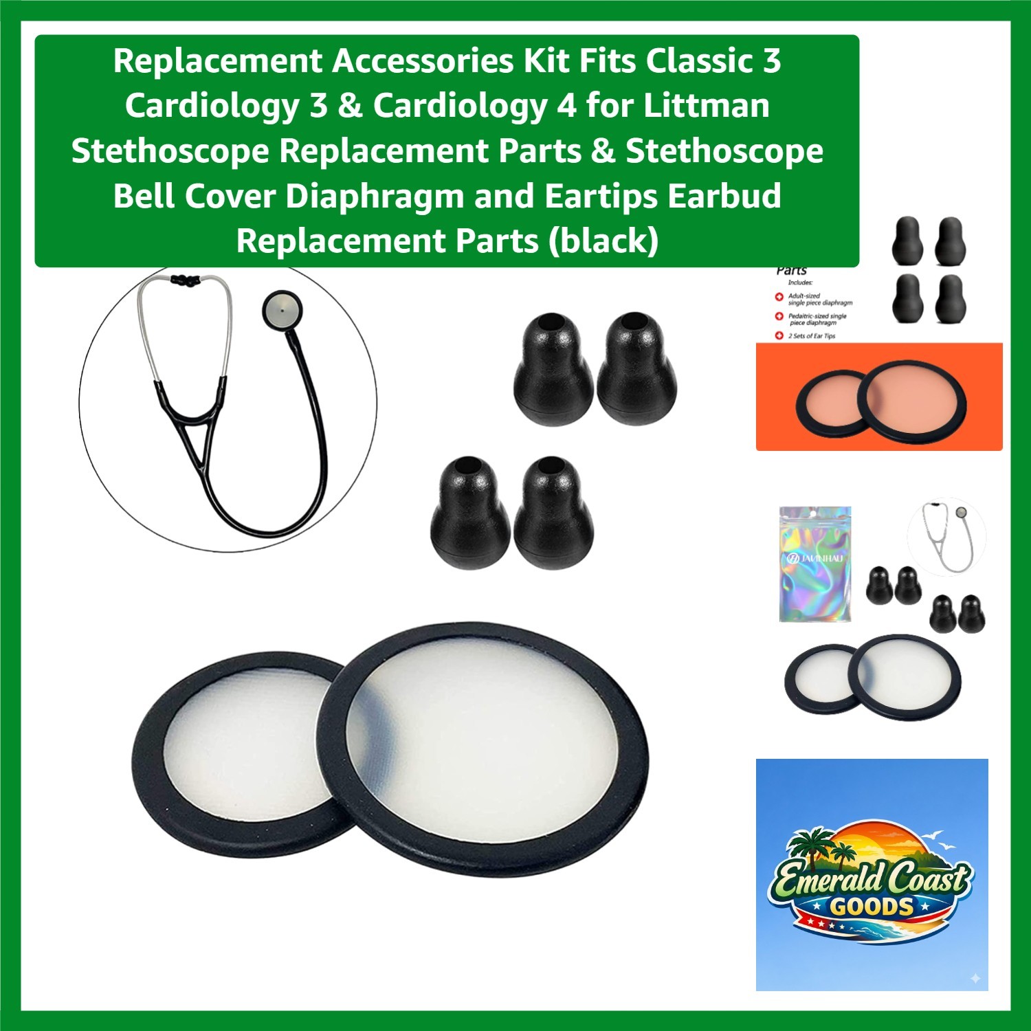 Littman-Compatible Stethoscope Replacement Kit - Ear Tips & Diaphragm Included