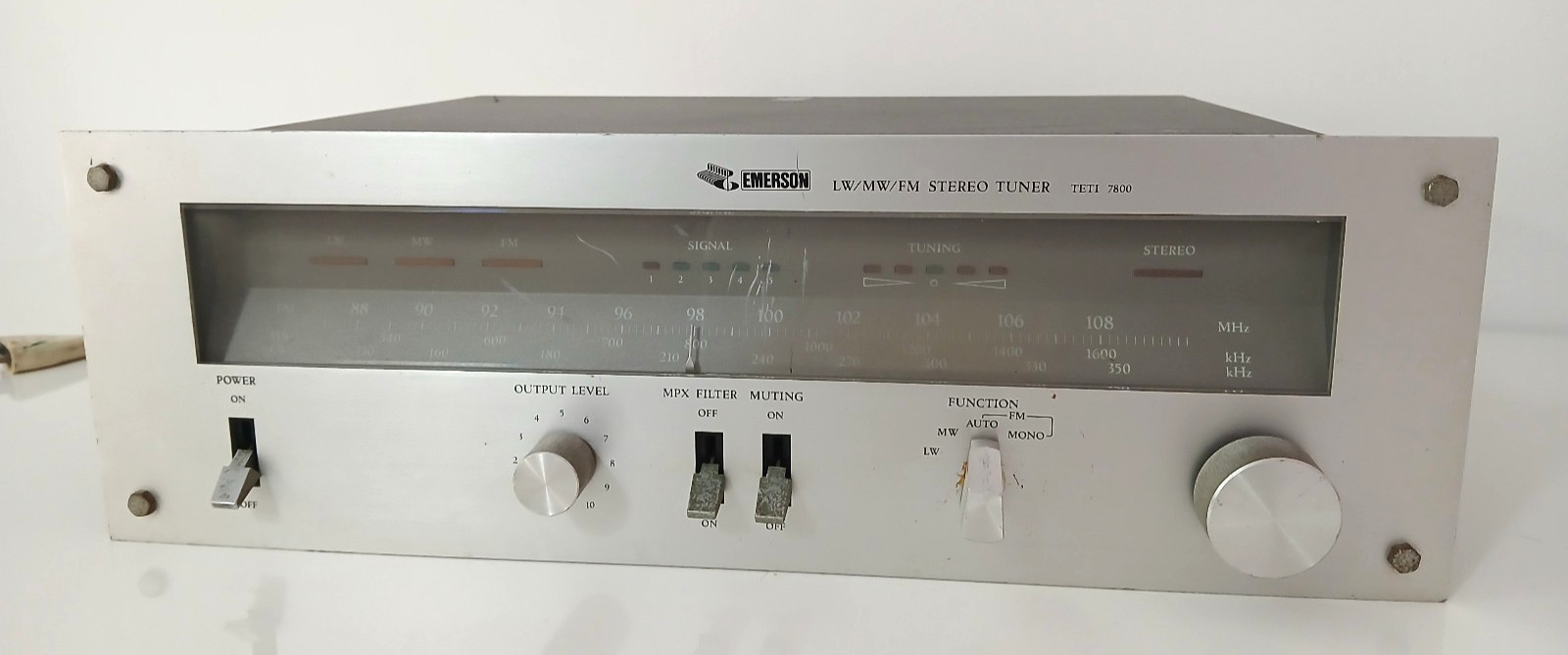 Vintage EMERSON Teti 7800 Silver Vintage HiFi Tuner Stereo Tuner