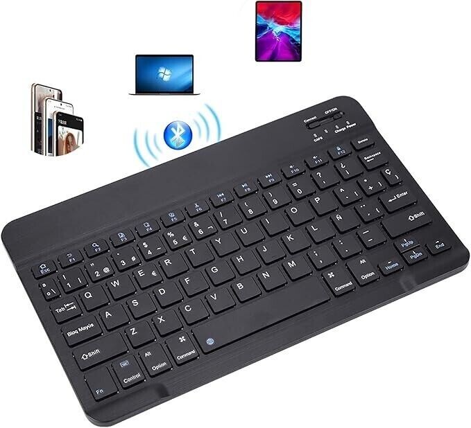 Ultra-Slim Bluetooth Keyboard Portable Mini Wireless Keyboard Rechargeable fo...
