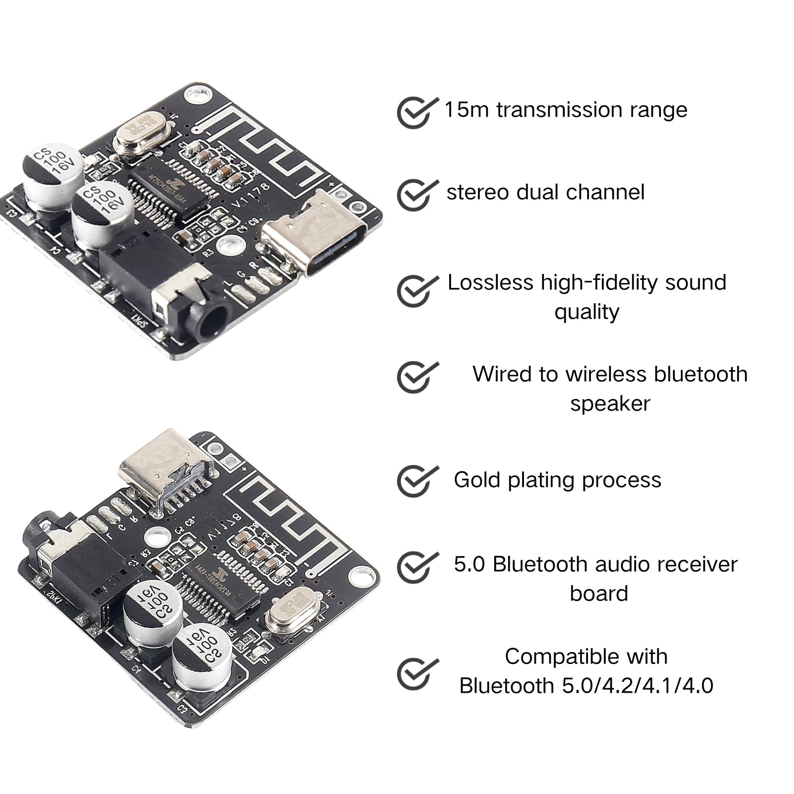 6pcs Bluetooth 5.0 MP3 Lossless Decoder Board VHM-314, BT Audio Receiver Modu...