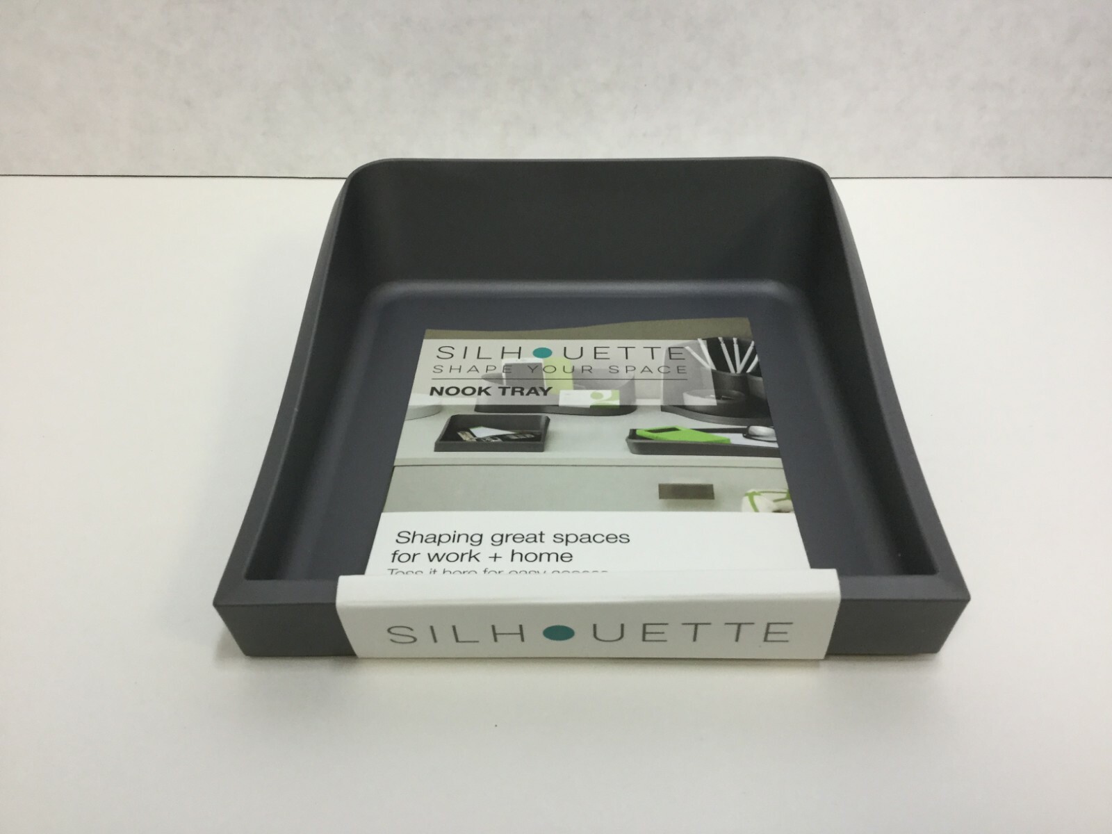 Silhouette Spaces Nook Desk Tray, 5.9" x 1.6" x 5.4", Gray (37609)