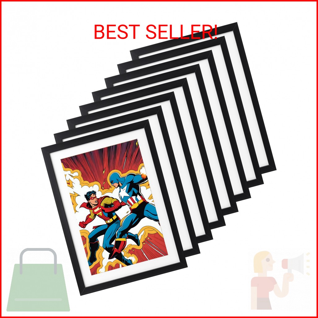 AojSup 8 Pcs Comic Book Frame, UV Protection, Comic Picture Magazine Frames Fits