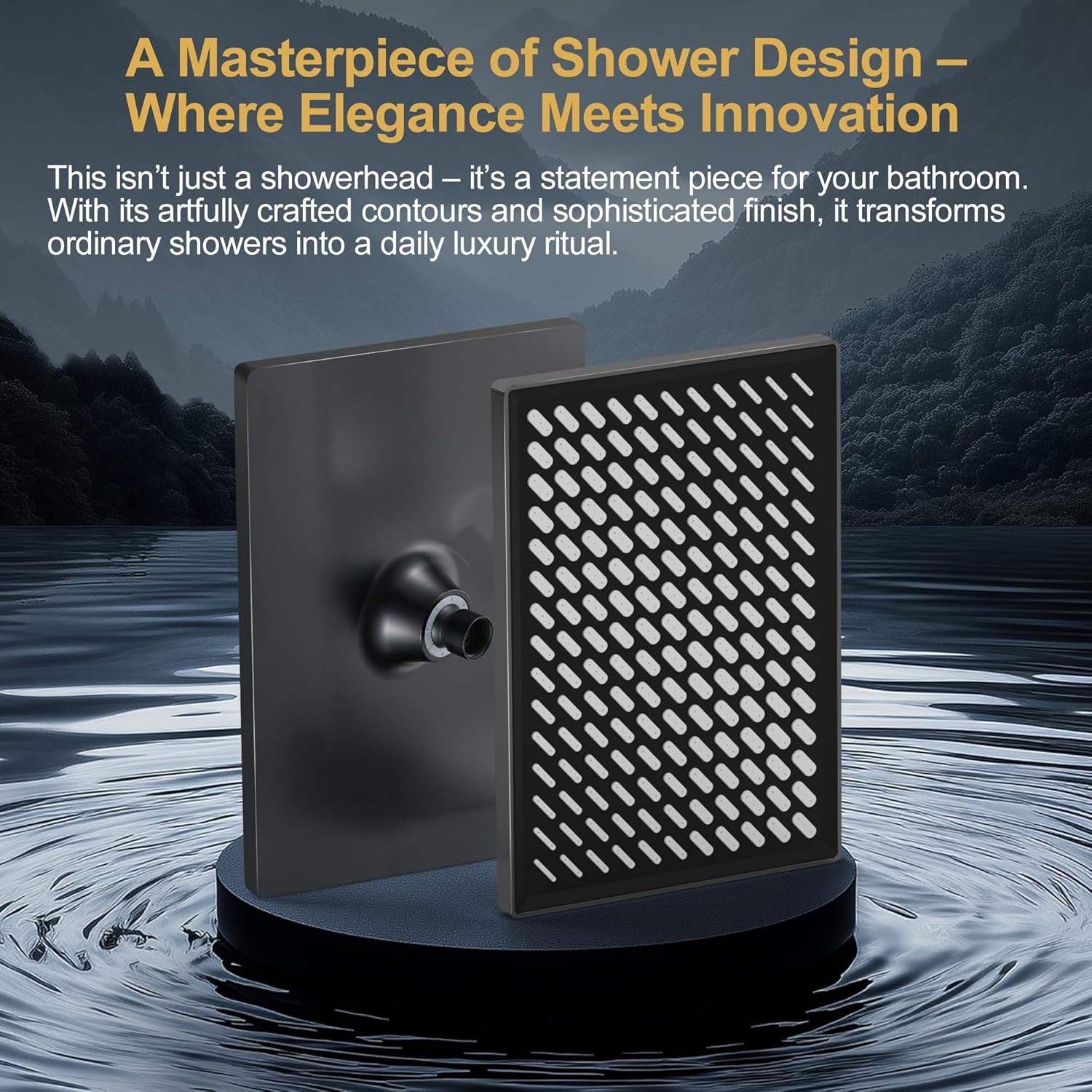 Rainfall Shower Head for Bathroom, 11.8 Inch Large Rectangular with Adjustable