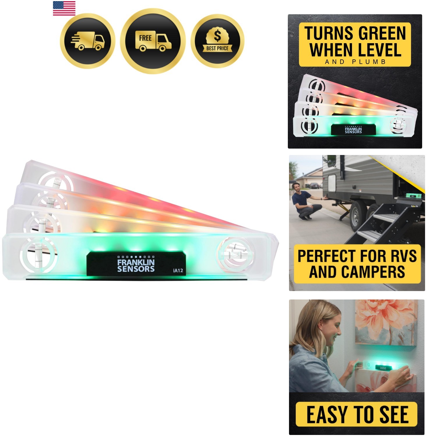 Light Level, Turns Green When Level, Digital/Electronic, 12-inch Magnetic Tor...