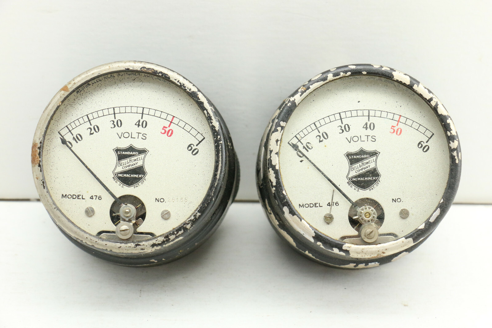 4pc Antique Vintage Steampunk Volt Gauges Untested as Found