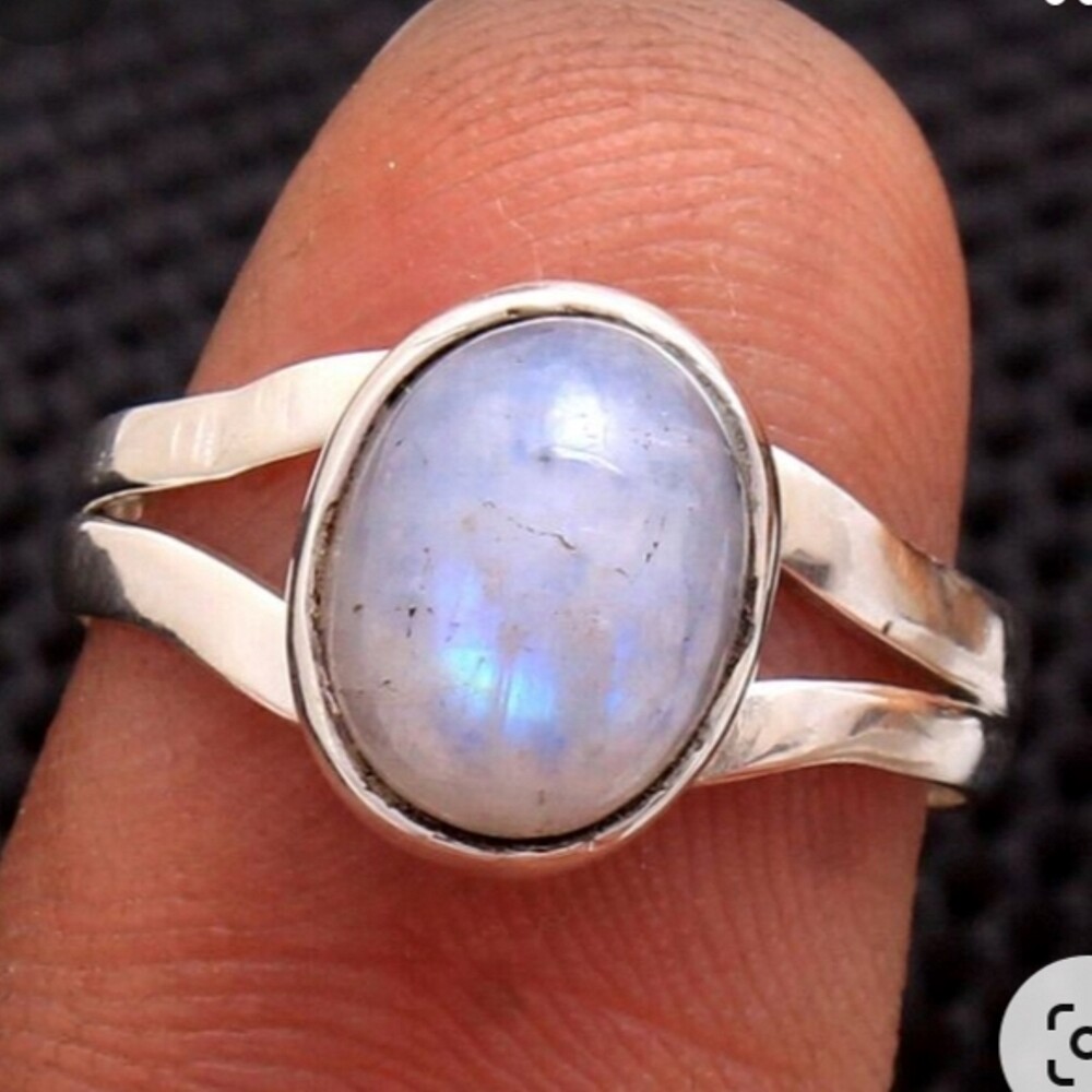 Natural Moonstone Gemstone 925 Sterling Silver Wedding Ring Gift For Her A-1012
