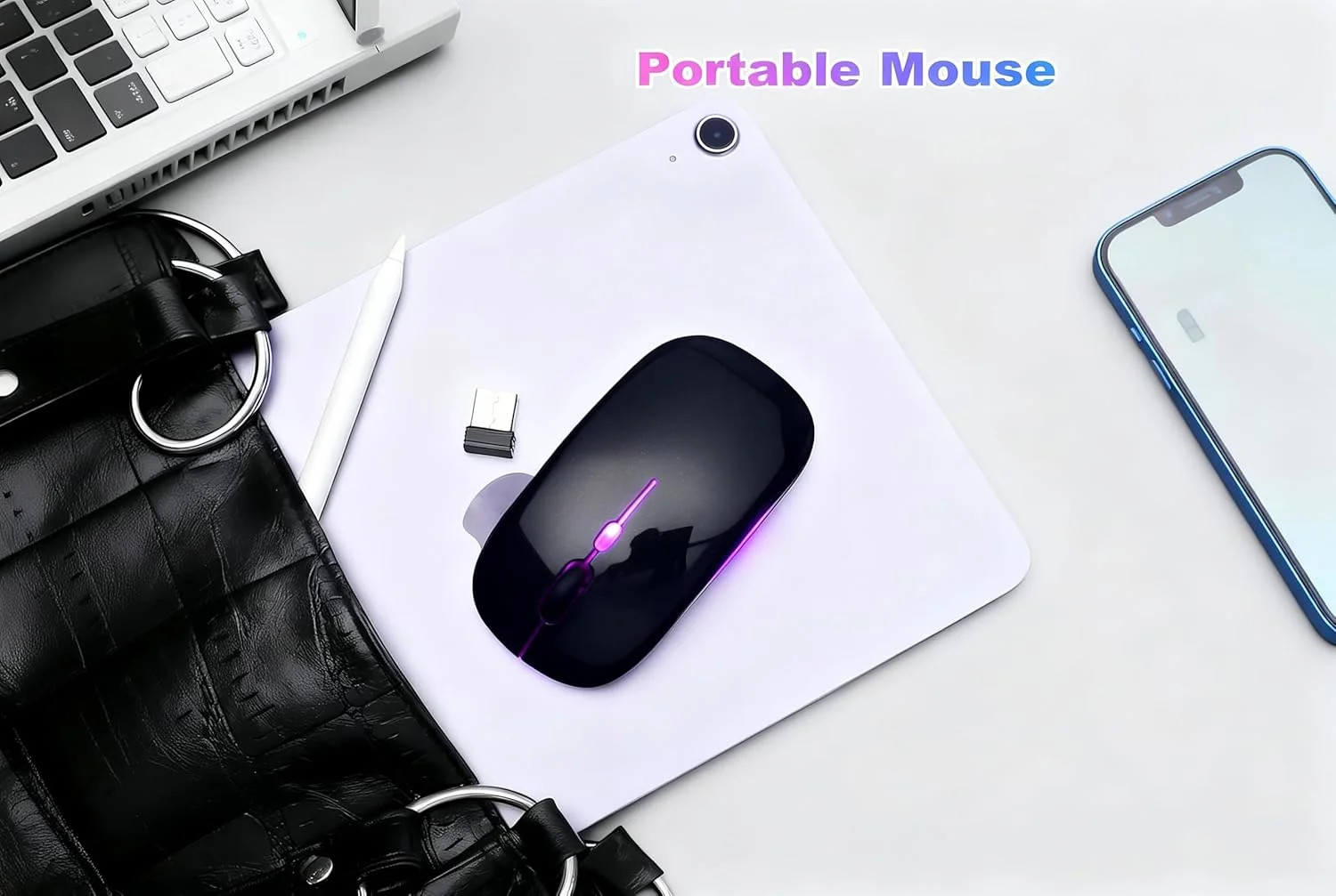 Wireless Bluetooth Mouse Rechargeable Long Lasting Dual Mode - BT 5.2 & 2.4G Sil