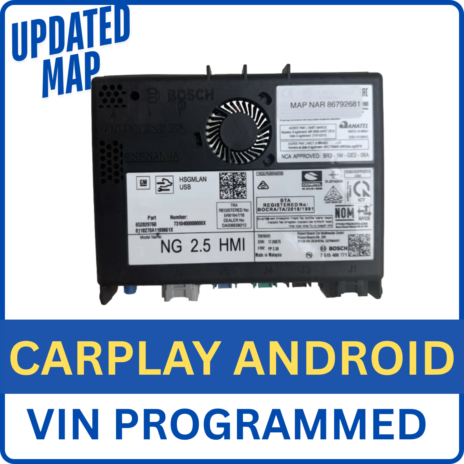 VIN Programmed HMI 2016-2017 Silverado Human Machine Interface 2.5 NAV 84296482