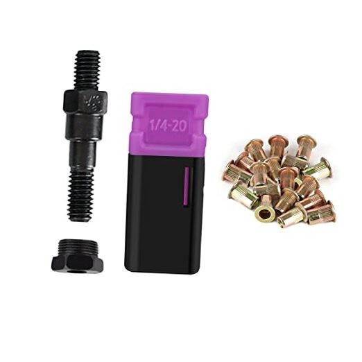 Rivet Nut Tool Rivnuts Nutserts 1/4-20 & 20 Rivnut 1/4-20 mandrel &20 rivnuts