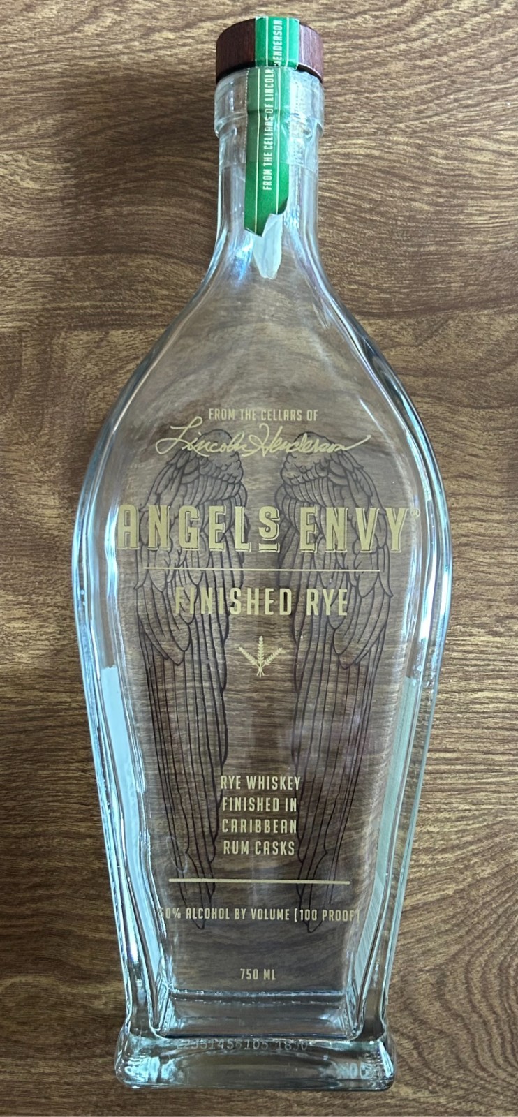 Lincoln Henderson 'Angel's Envy' Finished Rye Whiskey Bottle - .750