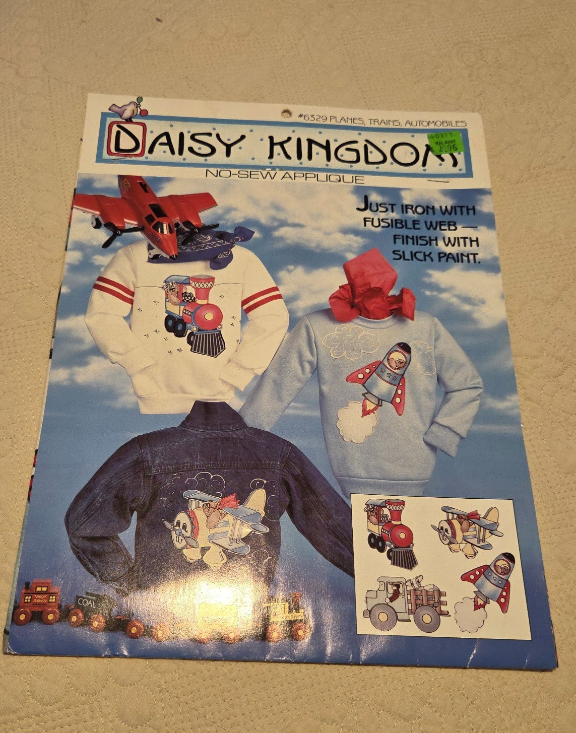 Vintage Daisy Kingdom No Sew Applique 6329 Planes & 6327 Busy Boys Iron On