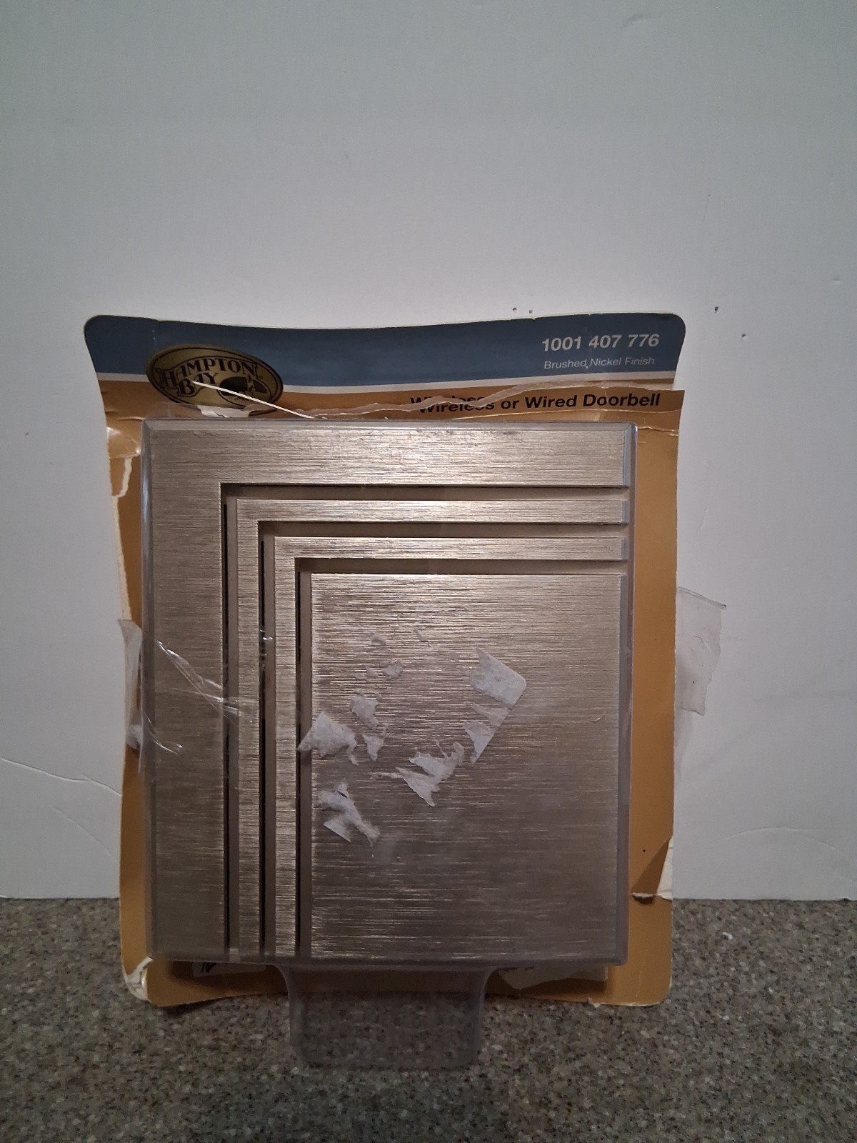 Hampton Bay Wireless or Wired Doorbell 1001 407 776 Brushed Nickel Finish