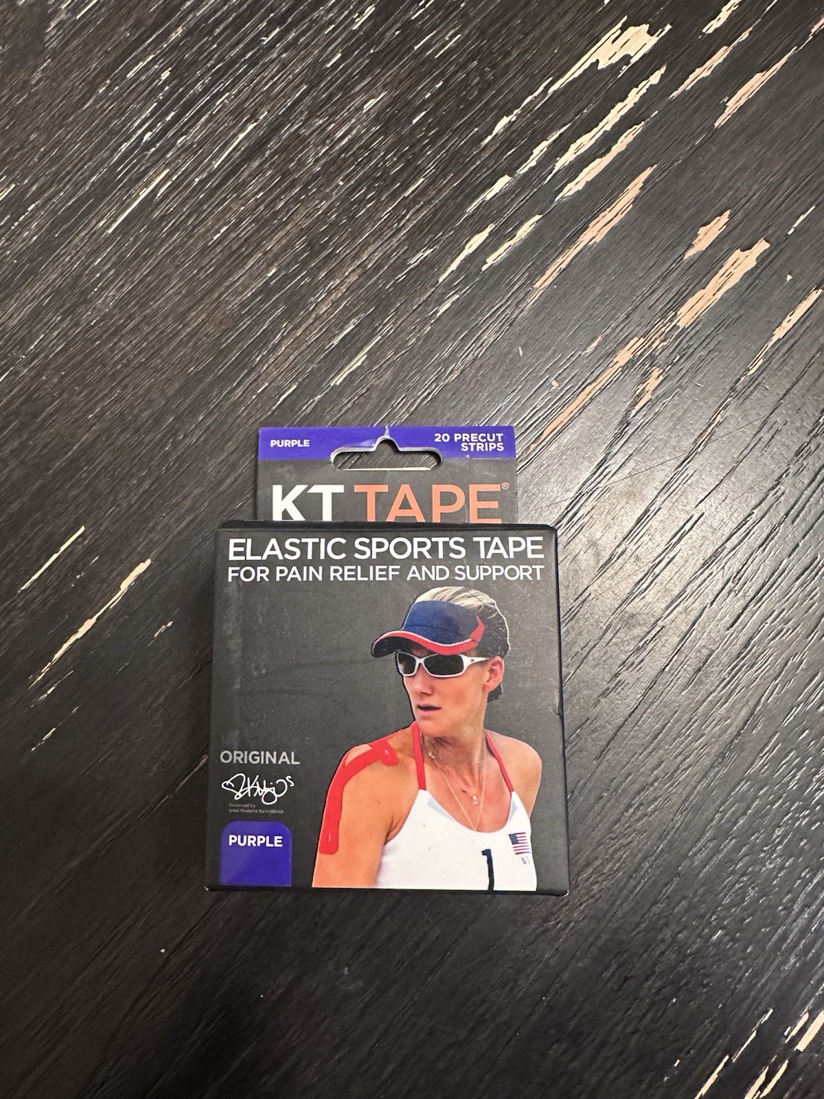 KT Tape Original Cotton Elastic Kinesiology Tape, 20 Strips 2 X 10 inch Purple
