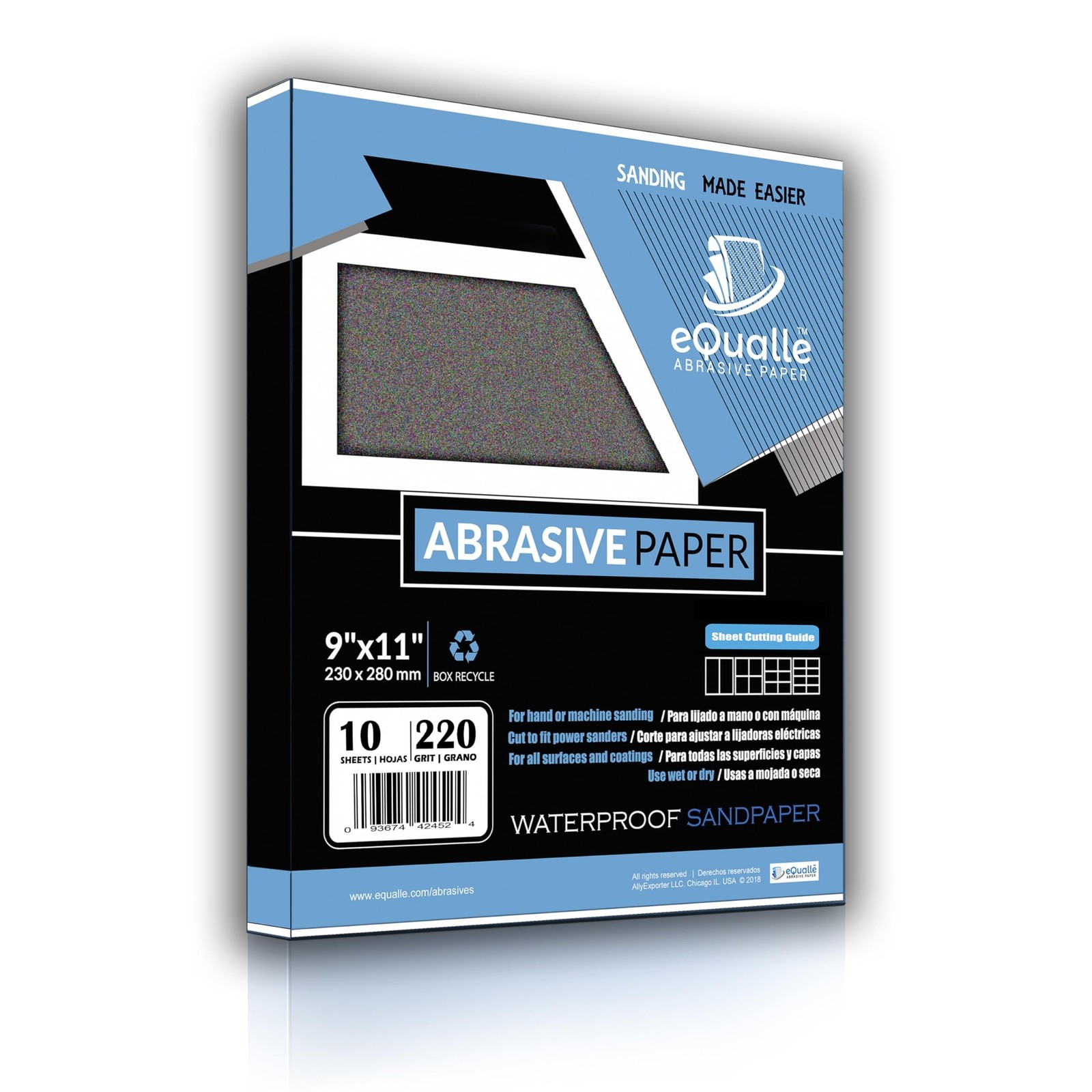 100 Grit Sandpaper Sheets 9 x 11 in Silicon Carbide, Pack of 10 for Coarse Wo...