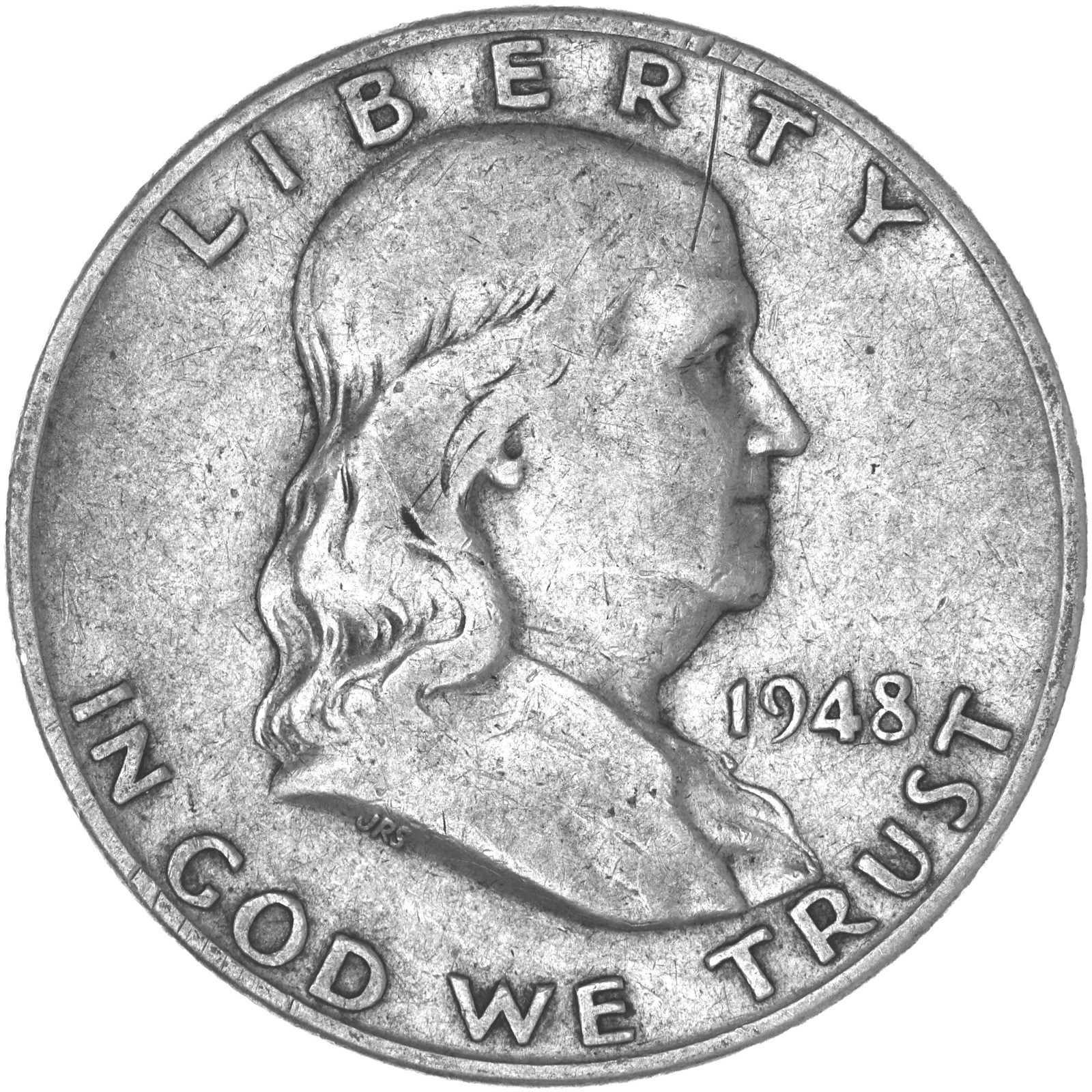 1948 D Franklin Half Dollar Fine 90% Silver