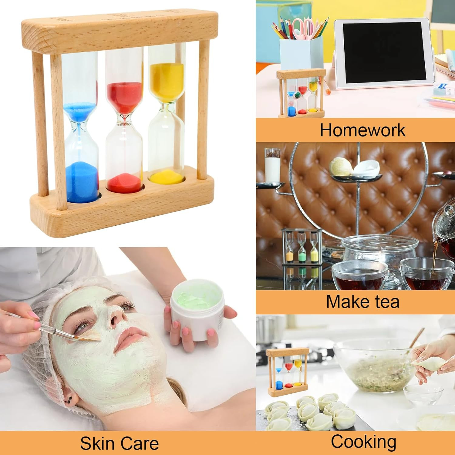 1PCS 1-3-5⭐Minute Sand Hourglass⭐Timer Wood Frame Mini Sand Clock Timer🌟🌟🌟