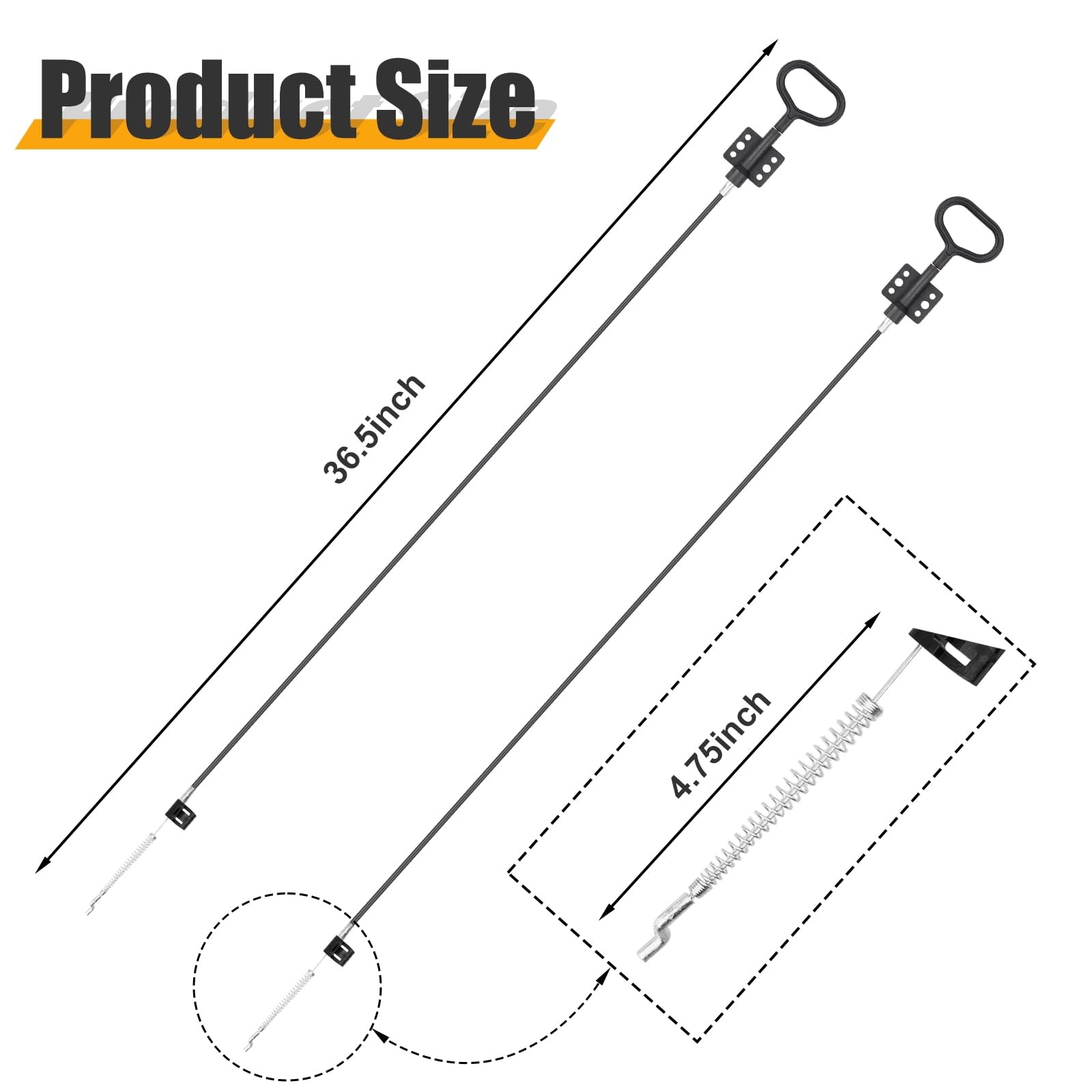 YEYETUO Sofa Recliner Cables, 2PCS Release Cables Replacement D Ring Pull Handle